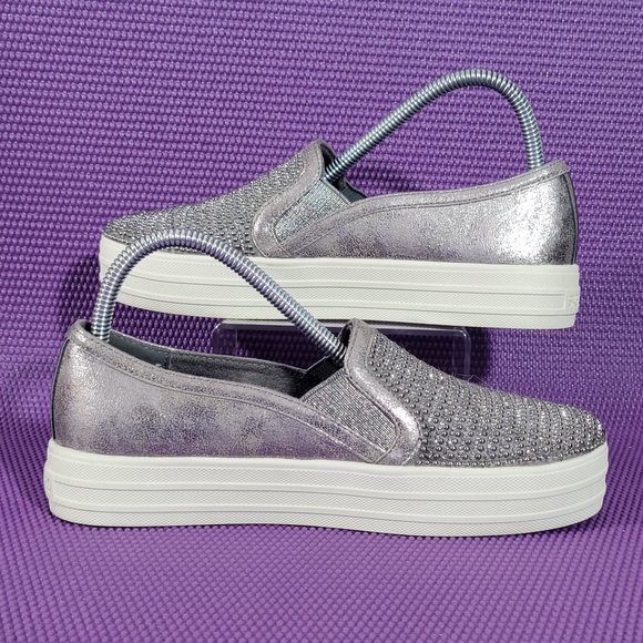 Skechers Double Up Shiny Dancer Platform Sneakers - Size 6 - Picture 2 of 8